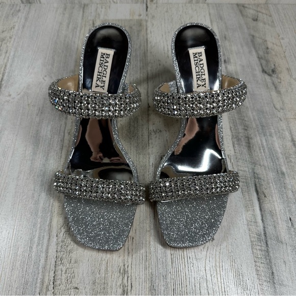 New Badgley Mischka Women's Sade Jeweled Double-Band Stiletto Heeled Sandal #958 - Picture 3 of 11